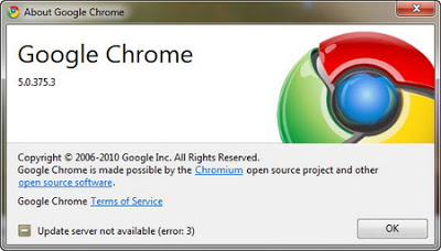 Google Chrome 5.0.375.3 Dev